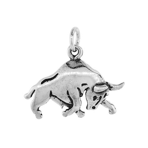 sterling silver bull necklace